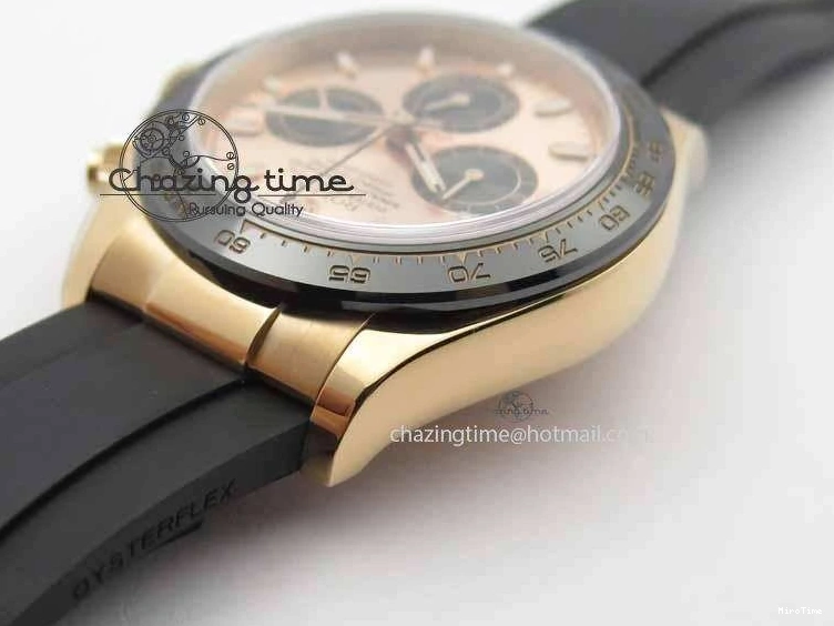 MiroTime 0316 RelaxedFit Daytona 116515 Noob 1:1 Best Edition Rose Gold Dial On Black Rubber Strap A7750(Free Extra Strap) 3740